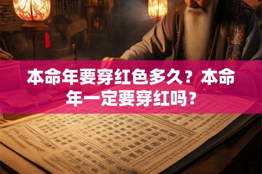 本命年要穿红色多久？本命年一定要穿红吗？