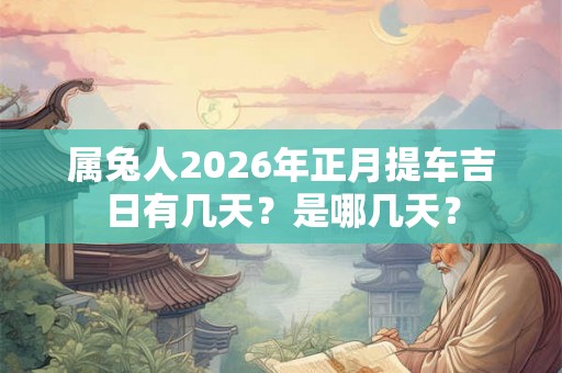 属兔人2026年正月提车吉日有几天？是哪几天？