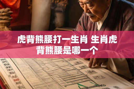 虎背熊腰打一生肖 生肖虎背熊腰是哪一个