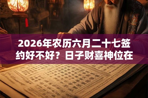 2026年农历六月二十七签约好不好？日子财喜神位在哪？