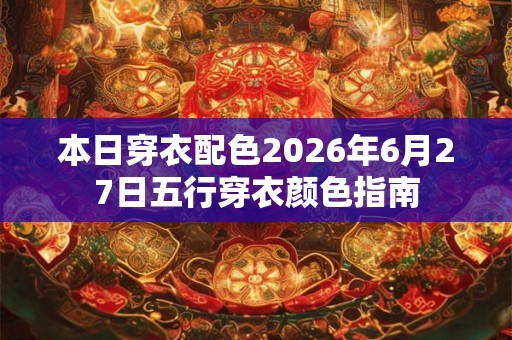 本日穿衣配色2026年6月27日五行穿衣颜色指南