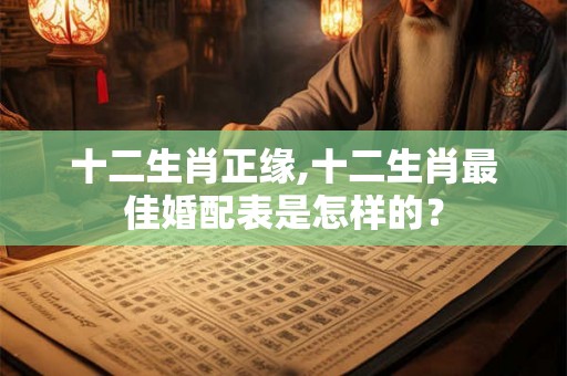 十二生肖正缘,十二生肖最佳婚配表是怎样的？
