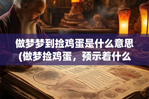 做梦梦到捡鸡蛋是什么意思(做梦捡鸡蛋，预示着什么？)