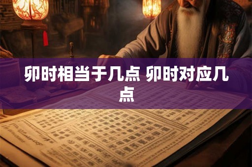 卯时相当于几点 卯时对应几点