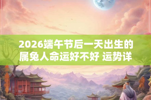 2026端午节后一天出生的属兔人命运好不好 运势详解 2026端午节后一天出生的属兔人命运好不好 运势详解