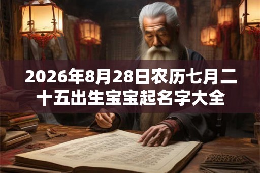 2026年8月28日农历七月二十五出生宝宝起名字大全