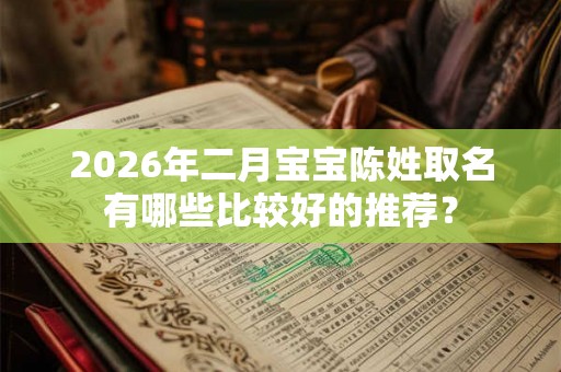 2026年二月宝宝陈姓取名有哪些比较好的推荐？