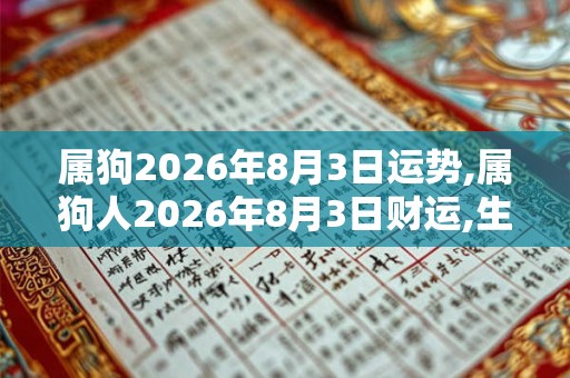 属狗2026年8月3日运势,属狗人2026年8月3日财运,生肖狗2026年8月3日运势