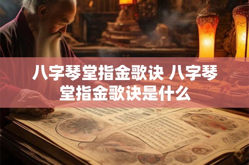 八字琴堂指金歌诀 八字琴堂指金歌诀是什么