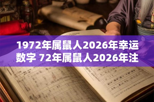 1972年属鼠人2026年幸运数字 72年属鼠人2026年注意事项