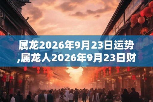 属龙2026年9月23日运势,属龙人2026年9月23日财运,生肖龙2026年9月23日运势