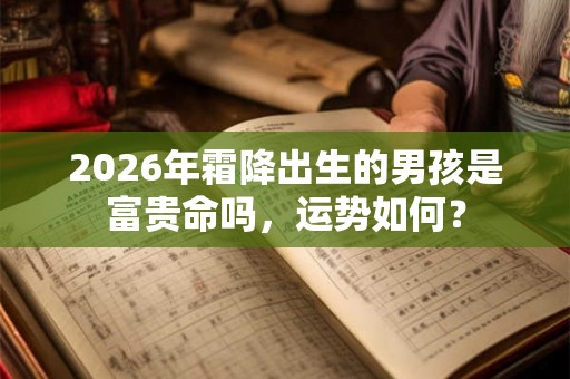 2026年霜降出生的男孩是富贵命吗,运势如何? 2026年霜降出生的男孩是富贵命吗,运势如何?