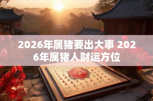 2026年属猪要出大事 2026年属猪人财运方位