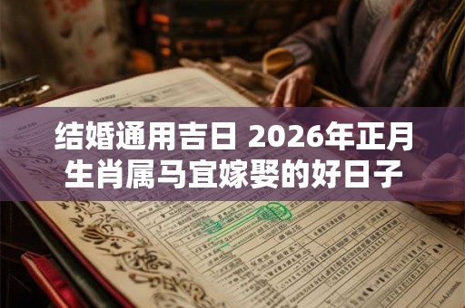 结婚通用吉日 2026年正月生肖属马宜嫁娶的好日子 结婚通用吉日 2026年正月生肖属马宜嫁娶的好日子
