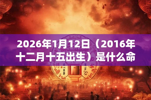 2026年1月12日（2016年十二月十五出生）是什么命_命运如何