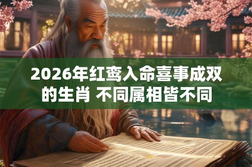 2026年红鸾入命喜事成双的生肖 不同属相皆不同