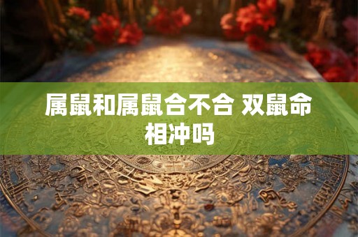 属鼠和属鼠合不合 双鼠命相冲吗