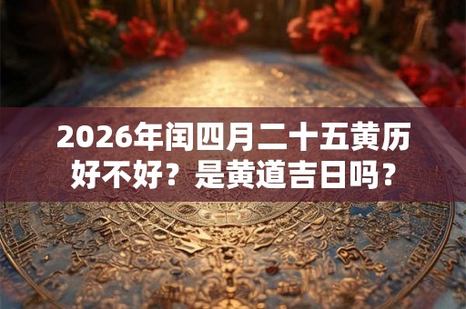 2026年闰四月二十五黄历好不好?是黄道吉日吗? 2026年闰四月二十五黄历好不好?是黄道吉日吗?