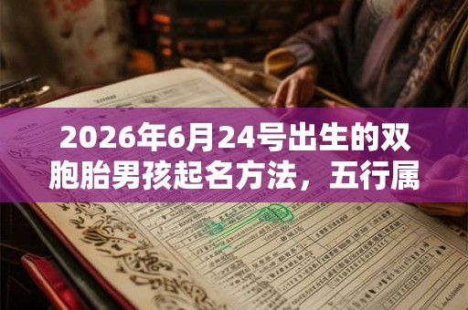 2026年6月24号出生的双胞胎男孩起名方法，五行属什么