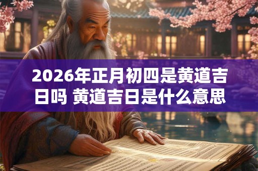 2026年正月初四是黄道吉日吗 黄道吉日是什么意思 2026年正月初四是黄道吉日吗 黄道吉日是什么意思