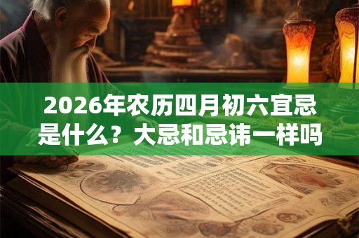 2026年农历四月初六宜忌是什么？大忌和忌讳一样吗？