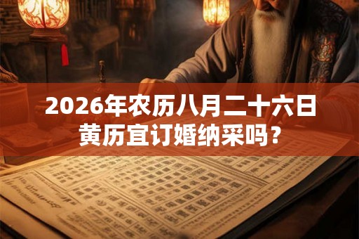 2026年农历八月二十六日黄历宜订婚纳采吗？
