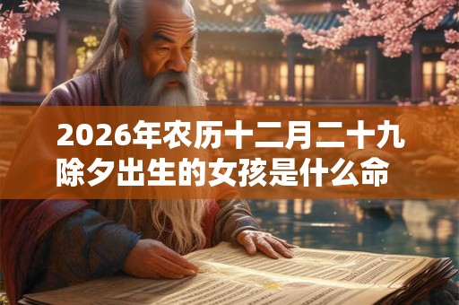 2026年农历十二月二十九除夕出生的女孩是什么命 名字推荐 2026年农历十二月二十九除夕出生的女孩是什么命 名字推荐