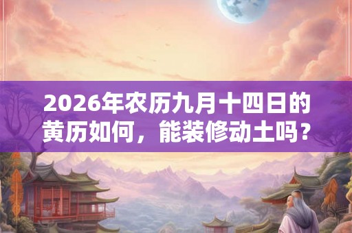 2026年农历九月十四日的黄历如何,能装修动土吗? 2026年农历九月十四日的黄历如何,能装修动土吗?