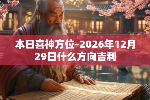 本日喜神方位-2026年12月29日什么方向吉利