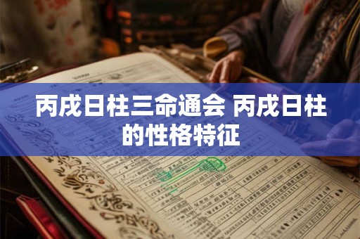 丙戌日柱三命通会 丙戌日柱的性格特征