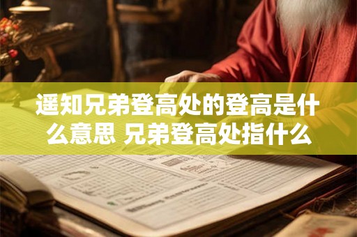 遥知兄弟登高处的登高是什么意思 兄弟登高处指什么