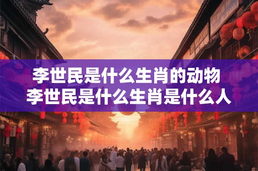 李世民是什么生肖的动物 李世民是什么生肖是什么人物