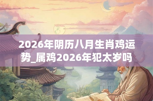 2026年阴历八月生肖鸡运势_属鸡2026年犯太岁吗 2026年阴历八月生肖鸡运势_属鸡2026年犯太岁吗