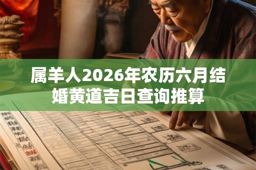 属羊人2026年农历六月结婚黄道吉日查询推算