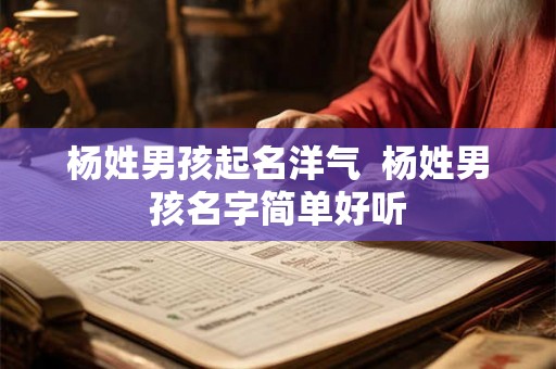 杨姓男孩起名洋气 杨姓男孩名字简单好听 杨姓男孩起名洋气 杨姓男孩名字简单好听