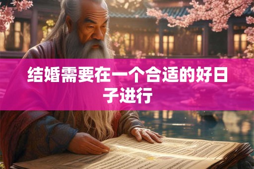 结婚需要在一个合适的好日子进行 结婚需要在一个合适的好日子进行
