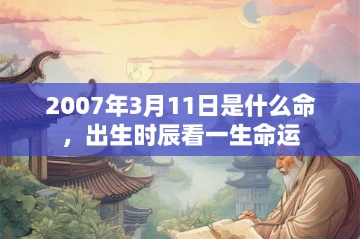 2007年3月11日是什么命，出生时辰看一生命运