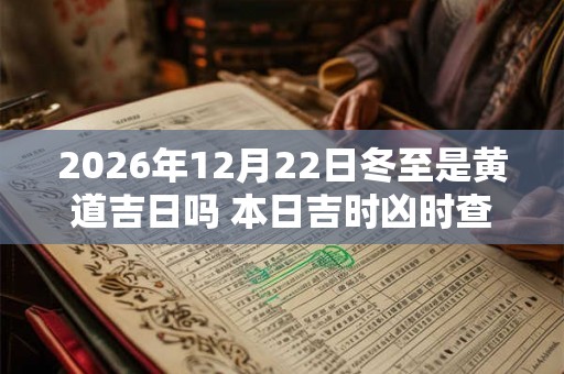 2026年12月22日冬至是黄道吉日吗 本日吉时凶时查询