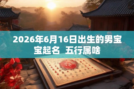 2026年6月16日出生的男宝宝起名  五行属啥