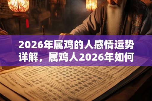 2026年属鸡的人感情运势详解，属鸡人2026年如何开运？