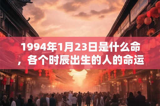 1994年1月23日是什么命，各个时辰出生的人的命运