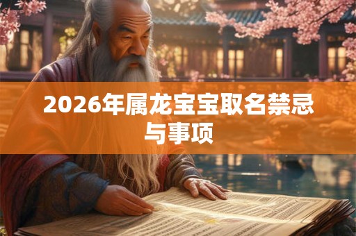 2026年属龙宝宝取名禁忌与事项