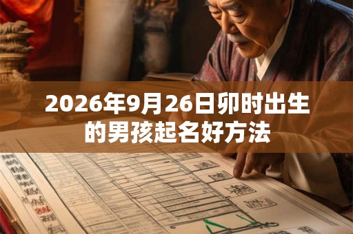 2026年9月26日卯时出生的男孩起名好方法
