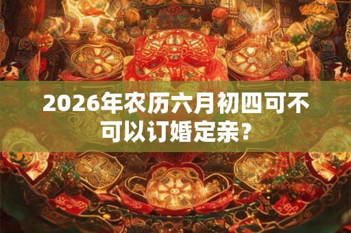 2026年农历六月初四可不可以订婚定亲？