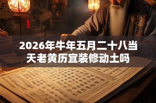 2026年牛年五月二十八当天老黄历宜装修动土吗 2026年牛年五月二十八当天老黄历宜装修动土吗