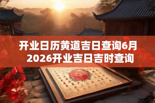 开业日历黄道吉日查询6月 2026开业吉日吉时查询 开业日历黄道吉日查询6月 2026开业吉日吉时查询