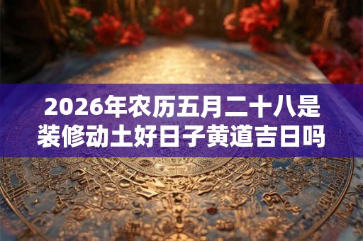 2026年农历五月二十八是装修动土好日子黄道吉日吗？