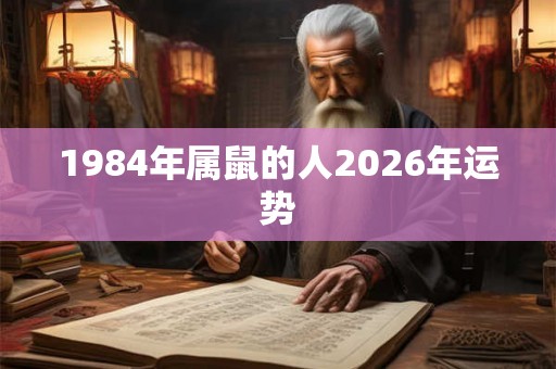 1984年属鼠的人2026年运势