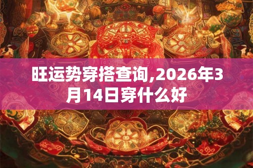 旺运势穿搭查询,2026年3月14日穿什么好