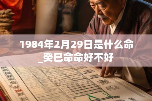 1984年2月29日是什么命_癸巳命命好不好